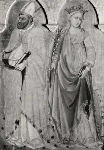 Frick Art Reference Library — Bicci di Lorenzo - sec. XV - Santo vescovo e santa Caterina d'Alessandria — insieme